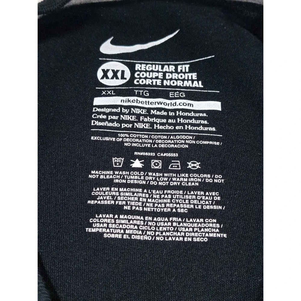 Nike Long Sleeve Shirt XXL Black Neon Green Logo Athletic Cotton Swoosh Tee